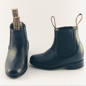 (Like New)Toddler Black Leather Ankle Boots